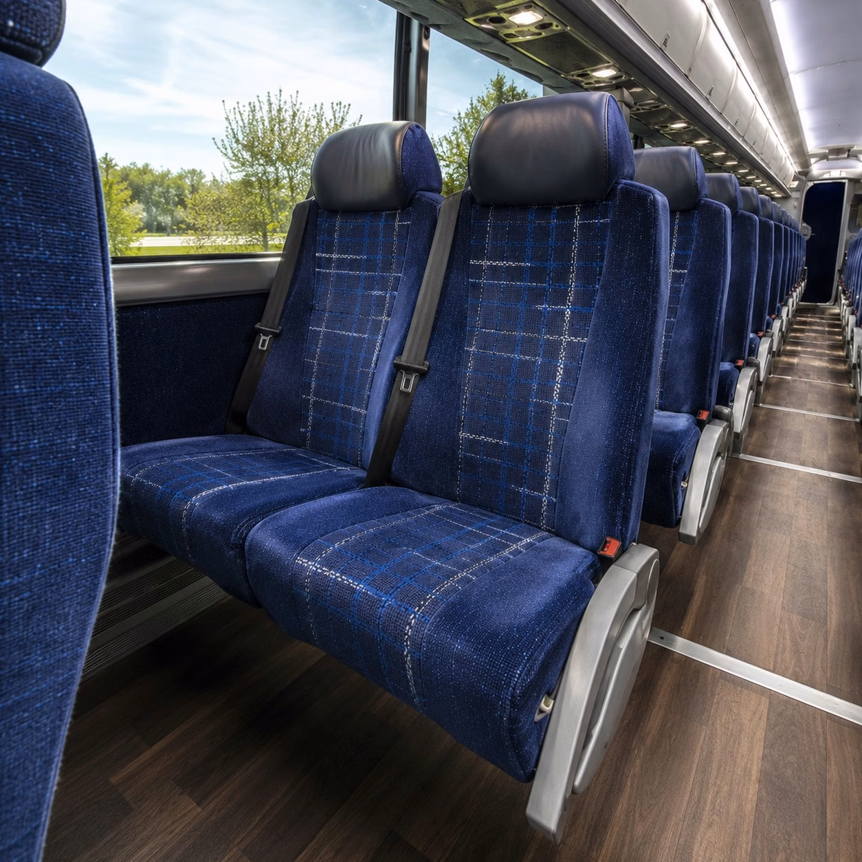 los angeles charter bus rental interior